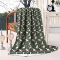 thumbnail image 4 of Green Cartoon Unicorn Floral Pattern Blanket,Comfortable Soft Lamb Wool Throw Blanket,All Season,Warm Lightweight Blankets for Sofa Bed Couch Living Room Chair,50"x60", 4 of 4