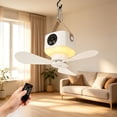 thumbnail image 4 of Portable Ceiling Fan, Tent Ceiling Fan, Rechargeable Tent Fan, LED Light Fan, Battery Operated Hanging Fan with Light and Remote, Remote Control Camping Fan for Tent Gazebo Outdoor Bedroom, Khaki, 4 of 5
