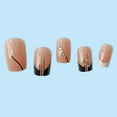 thumbnail image 3 of Fofosbeauty 24pcs Press on False Nails, Square Fake Nails, Ladies b&w French, 3 of 6
