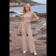 thumbnail image 5 of Conjunto Deportivo de Verano para Mujer, de Corta y Bloques de Color, con Pantalones Ajustados, A Juego, para Estar en Casa, 2025 Gris Rosado Pálido M, 5 of 10