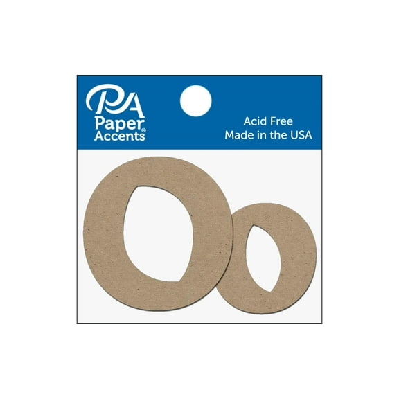Chipboard Letter 2" Oo 2pc Natural