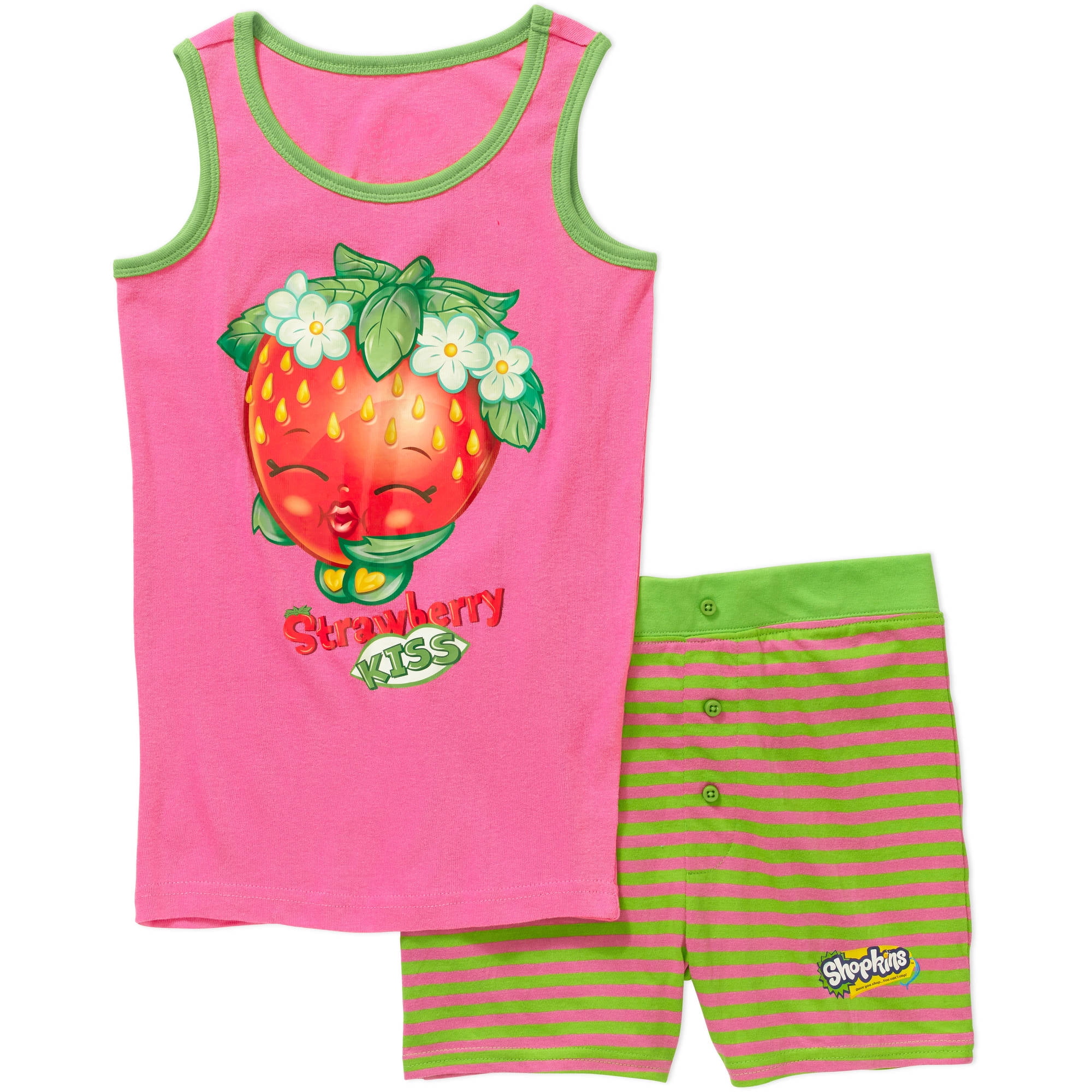 Intimo Shopkins Little Girls Strawberry Pajama Tank Short Set 4 ...