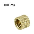 thumbnail image 3 of M4 x 4mm(L) x 5mm(OD) Brass Knurled Threaded Insert Embedment Nuts 100 Pcs, 3 of 3