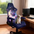 thumbnail image 3 of SCRAWLGOD Butterfly Moon Rose Print Gaming Chair Cover with Armrest Covers Stretchable Anti Dust Furniture Protector Non Slip Washable Computer Chair Slipcover, 3 of 9
