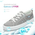 thumbnail image 2 of Obtaom Women Canvas Fashion Sneakers Lace up Play Canvas Shoes Low Top washed Canvas Flat for lady（Gray,US10）, 2 of 8