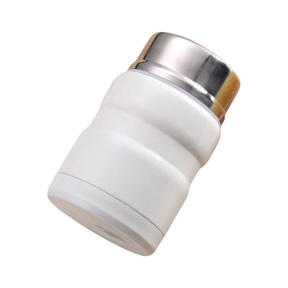 Bewildely Fiambrera térmica de acero inoxidable, portátil, recubierta, de gran capacidad, Unisex, para oficina, Camping, viaje, estuche de Mostrada Blanco