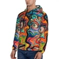 thumbnail image 3 of Lsque Psychedelic Faces Colorful Pattern Casual Men's Hoodie,Hooded Sweatshirt with Kangaroo Pocket,Pullover Hoodie-Medium, 3 of 7