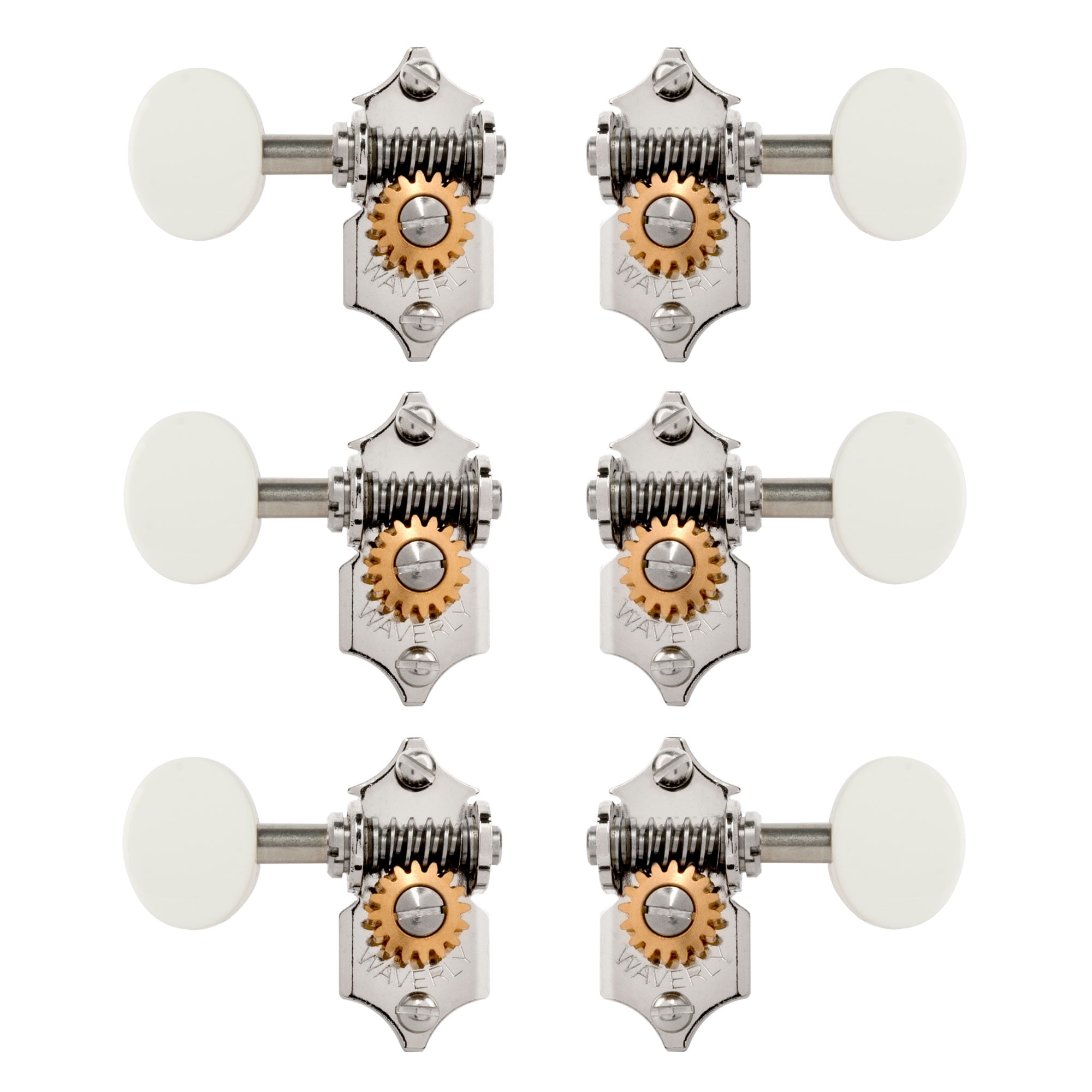 Waverly Guitar Tuners with Dark Tortoise Oval Knobs for Solid Pegheads 3L/3...