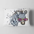 thumbnail image 2 of Designart Funny Zebra Watercolor - Animal Throw Pillow - 12x20, 2 of 5