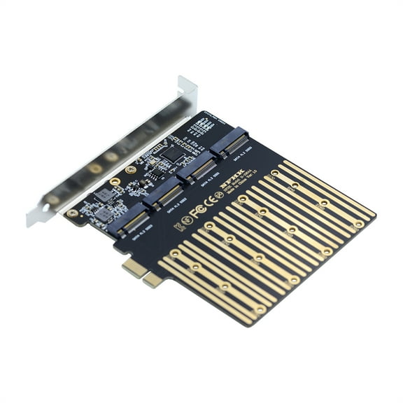 FVH Four SATA NGFF Key B M SSD to PCI-E 1x Mainboard Desktop Adapter Converter SSD Card ASM1064 2280