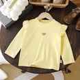thumbnail image 5 of mgoYE Toddler Baby Girl Ruffle Long Sleeve T-Shirt Cotton Top Tee for Spring/Fall(Yellow,5-6 Years), 5 of 5