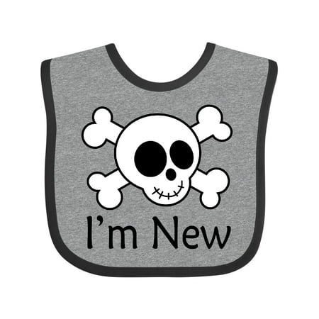 

Inktastic I m New Cute Skull Baby Gift Baby Boy or Baby Girl Bib