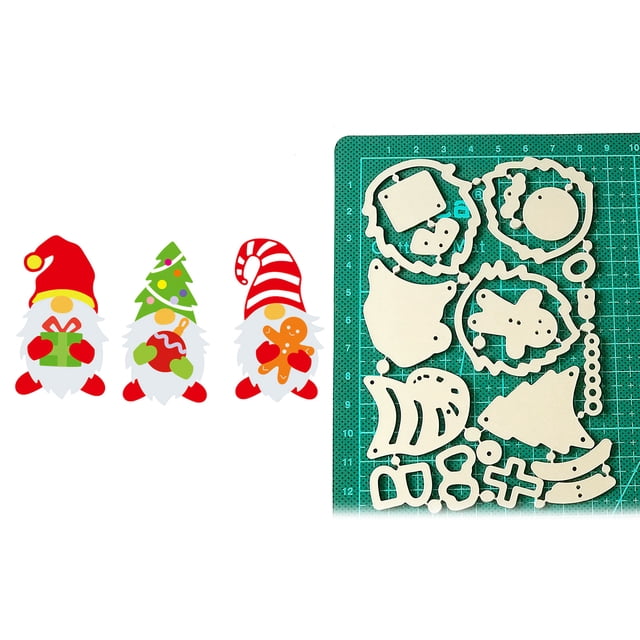 Troqueles De Corte De Gnomo Para Álbum De Recortes Troqueles De Corte Decorativos Plantillas En Relieve Juego De Troqueles De Corte De Acero Al Carbono Para Tarjeta De Papel De Álbum Diy 3 Unids/Set Advancent HA027665-02