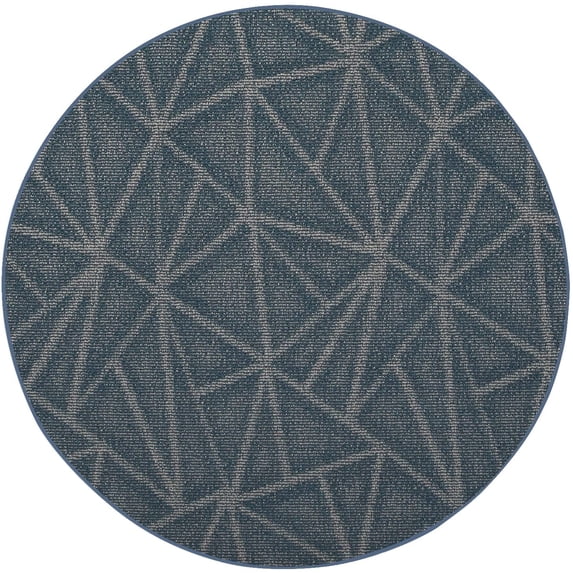 Indoor Outdoor custom size area rugs made in USA pattern Geometrical comes in Ten colors and Nine shapes rectangular,round,square,runners,oval,hexagon,octagon,half round - Blue, 10' Round Area Rugs