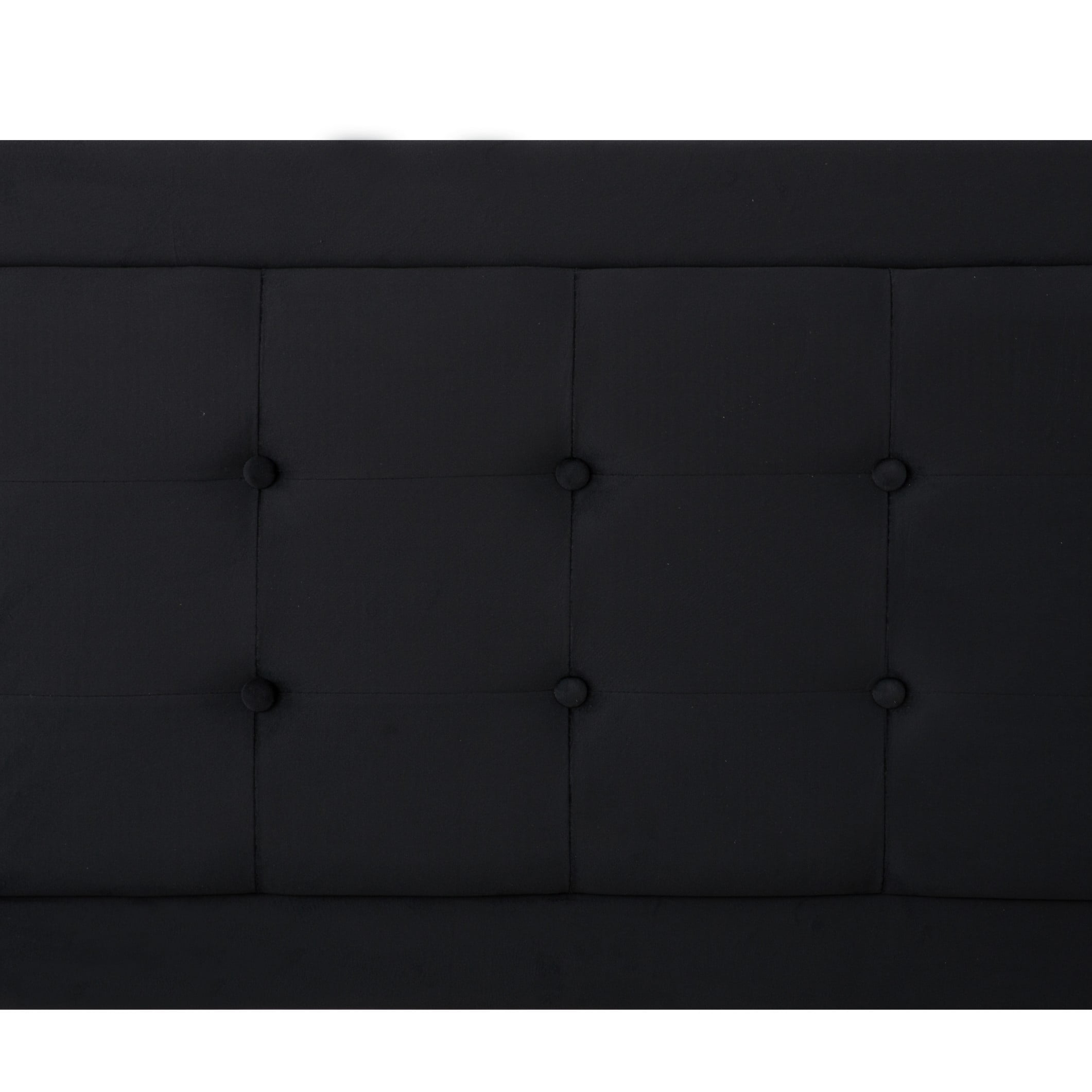 BSHTI Queen Size Platform Bed Frame with Square Tufted Upholstered Headboard – Solid Wood Frame, 10 Wood Slats, Center Support Leg, Under-Bed Clearance, No Box Spring Needed, Black
