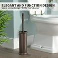thumbnail image 6 of Toilet Brush and Holder 2 Pack, Toilet Bowl Brush with Extra Long Handle, Toilet Scrubber and Covered Holder, Toilet Brushes for Bathroom-Space Saving, Covered Brush, Durable, Deep Cleaning(Bronze), 6 of 7
