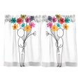 thumbnail image 7 of Yayeee Kitchen Curtains Tier Pair Light Filtering 27"x36" Rod Pocket Short Cafe Window Panel, Colorful Flower, 7 of 7