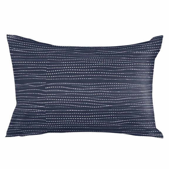 Navy Blue Striped Throw Pillow Cover 20 x 26 Inch Decorative Pillow Cover Modern Moire Farmhouse Stripe Lumbar Pillowcase Seasonal Rectangle Cushion Case for Couch Sofa Bed Living Room