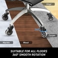 thumbnail image 3 of MotionGrey Roulettes de Chaise de Bureau - Roulettes de Palettes - Roues Ergonomiques Rapides, Support Pivotant pour Chaise de Jeu de Bureau pour un Roulement Sécuritaire sur Toutes les Surfaces de Plancher (Ensemble de 5), 3 of 10
