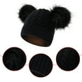thumbnail image 6 of Womens Winter Hat Beanie Hats for Women Kids Winter Hat Toddler Knitted Pom Beanie Hat Cotton Lined Cap Baby Girls Boys Hat, 6 of 7