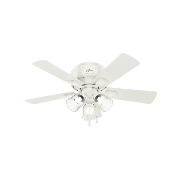 Hunter 42 Crestfield Fresh White Ceiling Fan With Light Kit And Pull Chain Com 42 Crestfield Fresh White Ceiling Fan, Hunter Ceiling Fan Blades Replacement