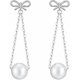 thumbnail image 1 of Sterling Silver Pearls Dangle Earrings Chain for Women Teen Girls Pearls Drop Earrings Bow Studs, 1 of 4