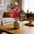 thumbnail image 4 of Artificial Peony Flower Bouquets, Mixed Flower Foliage Bunches, Cosmug Home Floral Centerpiece, for Vase Styling, Dining Table Layout and Living Room Display, Red, 4 of 6