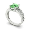 thumbnail image 2 of Solitaire with Accents Engagement Ring for Women - 3.48ct Simulated Green Diamond in 14K White Gold Promise Ring, 2 of 6