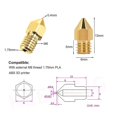 thumbnail image 2 of brillar Cabezal de impresión extrusor de boquilla de latón Mk8, 5/10 Uds., 1,75mm, para impresora 3d Anet A8 A8plus Creality Ender 3 3s Pro V2 Cr10, 0,2-1,0mm, 2 of 4
