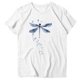 thumbnail image 4 of Trendfront Womens Summer Crew Neck Short Sleeve Tops Butterfly Insect Graphic Print Tees Casual Fashionable Style Apparel T-Shirts, 4 of 4