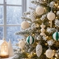 thumbnail image 4 of 30 Piece Flocked Christmas Ornaments Balls Christmas Decoration Set Multiple Styles Of Christmas Tree Decorations, 4 of 9
