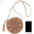 thumbnail image 4 of Gustave Women Straw Bags Handmade Woven Bag Summer Beach Rattan Shoulder Bag Sling Crossbody Purse with Tassels Bohemia Handbag (Khaki), 4 of 10