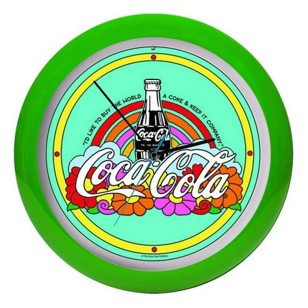 Coca Cola Hilltop Teach The World To Sing Retro Green 13 inch Sound Wall Clock