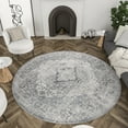 thumbnail image 6 of Traditional Area Rug (7'10'' Round) Medallion Gray, Cream Indoor Round Easy to Clean, 6 of 7