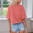 thumbnail image 4 of Womens Short Sleeve T-Shirts Summer Tops Casual Round Neck Solid Short Basic Tees Casual Shirts for Women, 4 of 7