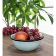 thumbnail image 2 of Red Co. Set of 4 Enamelware Metal Classic 20 oz Round Cereal Bowl, Distressed Aqua/Black Rim, 2 of 8