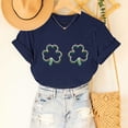thumbnail image 4 of Besolor T-Shirt Femme Fête de la Saint-Patrick Vert Col Rond Manches Courtes Tee Tops Trèfle Graphique Cadeau Festival Tops, 4 of 6