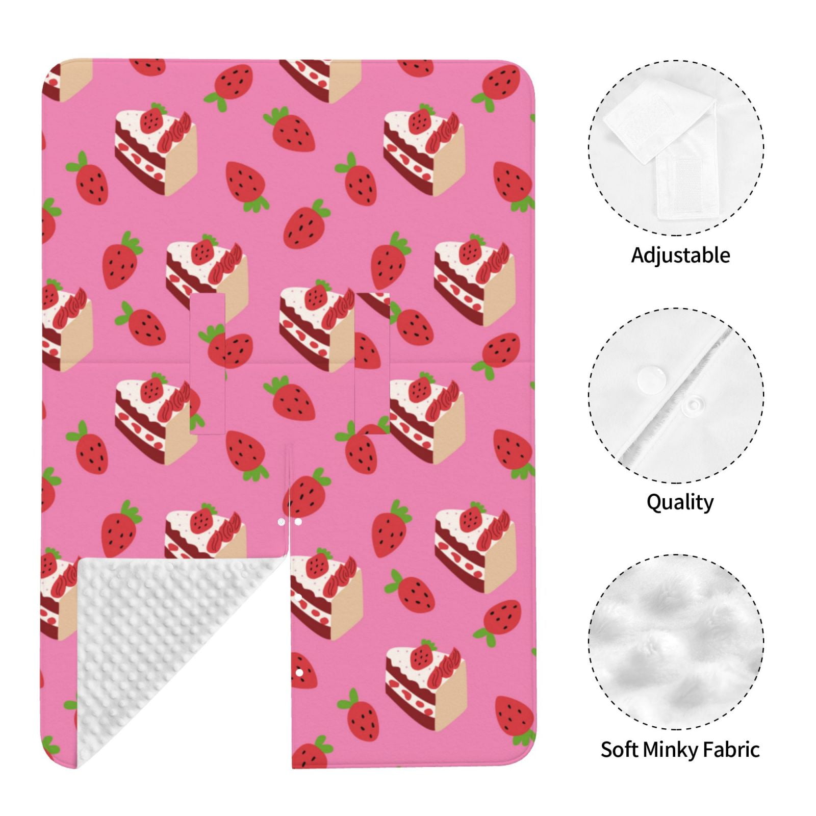 Naloa Strawberry Cake Baby Car Seat Cover, Breathable Baby Carrier Cover, Multiuse Baby Carrier Cover & Nursing Breastfeeding Cover