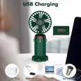 thumbnail image 5 of XUANYI-Handheld Fan, Mini Portable Fan Usb Rechargeable, Small Pocket Fan 5 Speeds With Lanyard And Base, Built-In 4200Mah Battery Usb Desk Fan Foldable For Office, Outdoor, Home, School(Green), 5 of 6