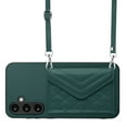 thumbnail image 2 of Envelope Design for Samsung S24 Case RFID Blocking Wallet Card Holder Leather PU Flip Cover Folio Lanyard Crossbody Strap Women Girl Magnetic Clasp Kickstand for Samsung Galaxy S24, Green, 2 of 10