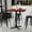Mahogany, variant on BizChair 42'' Square Black Laminate Table Top with 33'' x 33'' Bar Height Table Base and Foot Ring