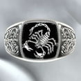 thumbnail image 3 of Opolski Men Scorpion Engraved Alloy Wide Finger Ring Birthday Club Party Jewelry Gift, 3 of 6