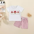 thumbnail image 2 of Zanarzt Kids Girls Summer Outfits Toddler Girl Summer Outfit Short Sleeve T Shirt Top Casual Shorts Set Clothes White,2-3 Years, 2 of 7