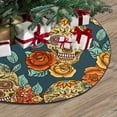 thumbnail image 3 of FMSHPON Flowers Skull Green Xmas Christmas Tree Skirt Stand Mat for Holiday Party Decoration Indoor Outdoor 36 inches, 3 of 3