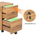 thumbnail image 3 of VINGLI 2-Drawer Rolling File Cabinet with Lock, Letter Size Wood Mobile Filing Cabinet Under Desk for Home Office, Walnut, 26.5in, 3 of 8