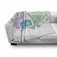 thumbnail image 3 of Hipster Soft Flannel Fleece Throw Blanket, Audio Cassette Tape with Line Art Floral Musical Old Fashion Melody Print, Cozy Plush for Indoor and Outdoor Use, 50" x 60", Blue Mint Purple, by Ambesonne, 3 of 6