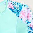 thumbnail image 4 of Gelikeya Girls Rash Guard Swimsuit Size 13-14 Fashion Floral Print 2 Piece Swimsuits Long Sleeve Swimwear Bathing Suit Protection for Swimming Poor(Teens, R01 Mint Green, 13-14 Years), 4 of 4
