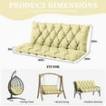 thumbnail image 7 of Snubbull Swing Replacement Cushion, Outside Bench Cushion with Backrest, 2-3 Seater Cushion with 6 Ties for Outdoor Furniture, 60 x 40 x 5 inches Porch SwingCushion Garden Bench, Light Yellow, 7 of 7