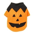 thumbnail image 5 of New Halloween Cat Costume Warm Fleece Lined Two Legged Outfit Winter Clothes Pumpkin Dog Apparel, 5 of 8