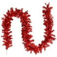 thumbnail image 2 of Northlight Pre-Lit Tinsel Artificial Christmas Garland - 9' x 8" - Red - Clear Lights, 2 of 7